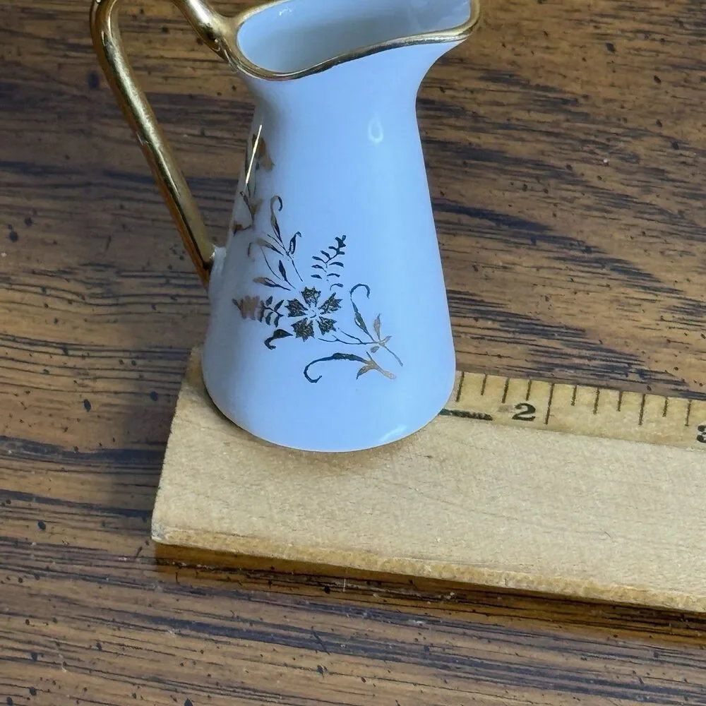 F.M Limoges Vintage Collectible Miniature Pitcher France‎ Courting Signed